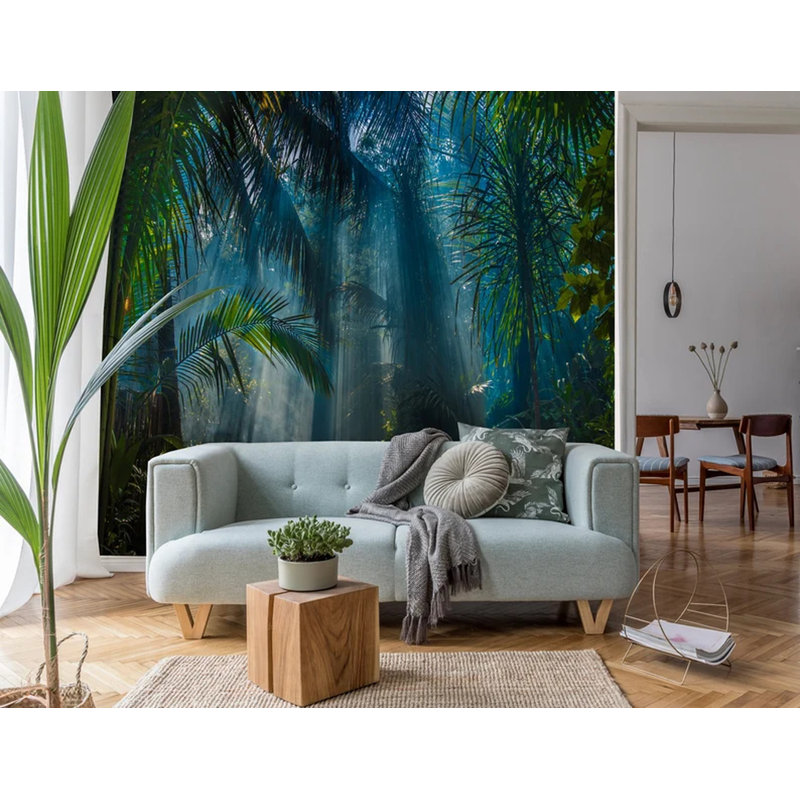 Lueur de forêt tropicale enchantée, L 138 po x l 106 po
