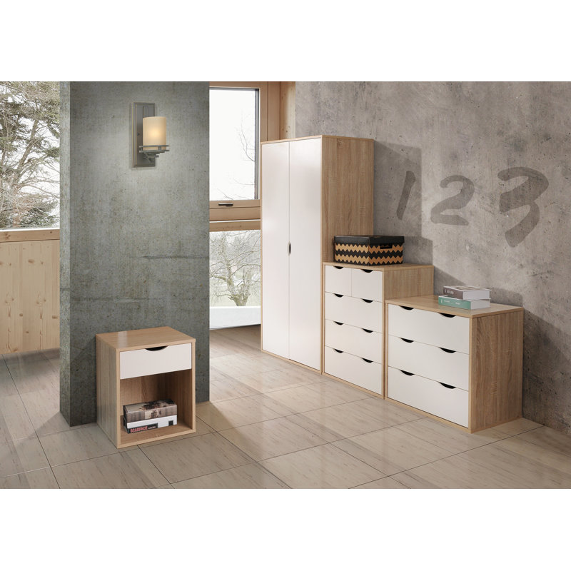 Bohl 5 - Drawer Chest of Drawers, Oak/White