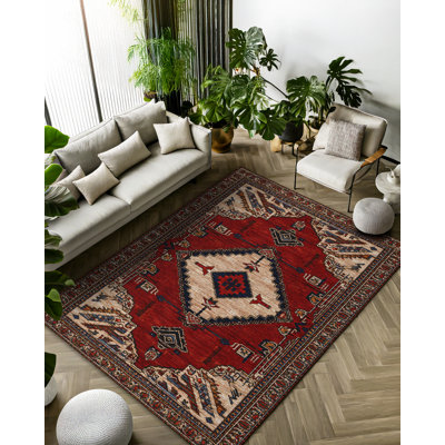 Tapis beige en coton et polyester Mattis