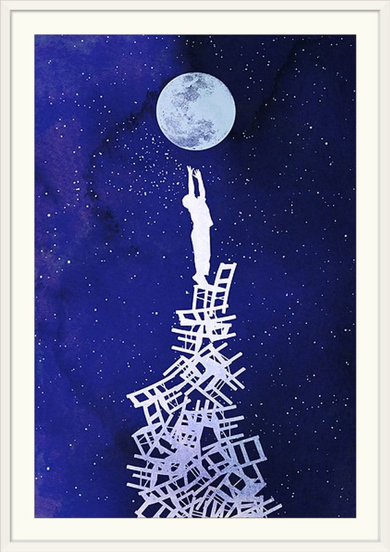 «Out of Reach», impression sur toile, H 32 po x l 24 po x P 1 po, Cadre blanc
