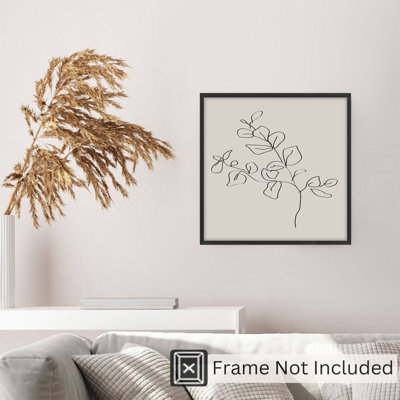 Reproduction d'art botanique moderne sans cadre, botanique, Eucalyptus beige
