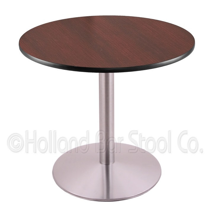 Counter Height Pedestal Table, Chrome, 36" H x 36" W x 36" D