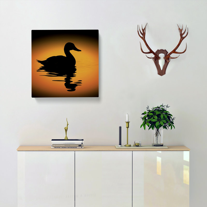 Duck Silhouette No.2 - Wrapped Canvas
