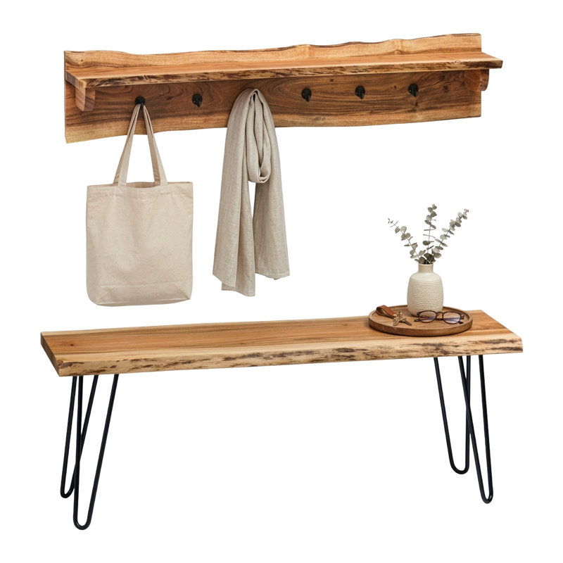 Portemanteaux et banc mural avec rangement Bexton, H 18 po x l 48 po x P 14 po