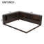 Grand lit de jour en bois avec tablettes de rangement, ports USB et éclairage DEL, brun-2129758607