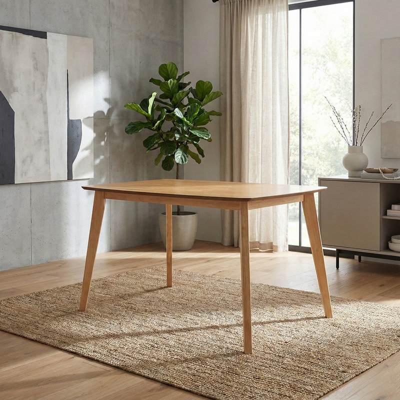 Deveraux Solid Wood Dining Table, 75cm H x 120cm L x 75cm W 