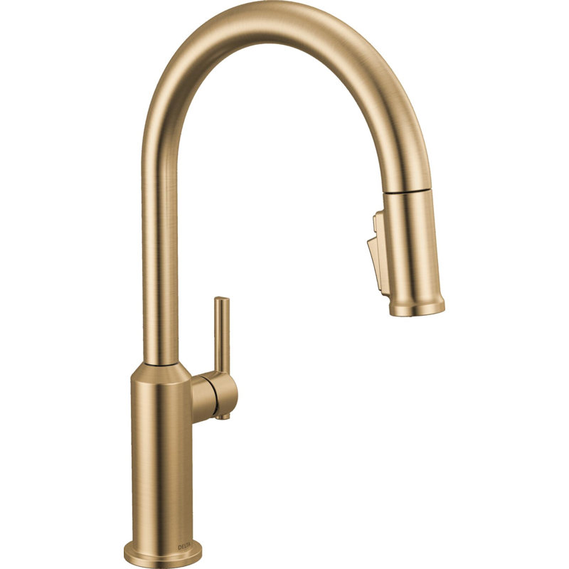Single Handle Pull-Down Kitchen Faucet, Lumicoat Champagne Bronze
