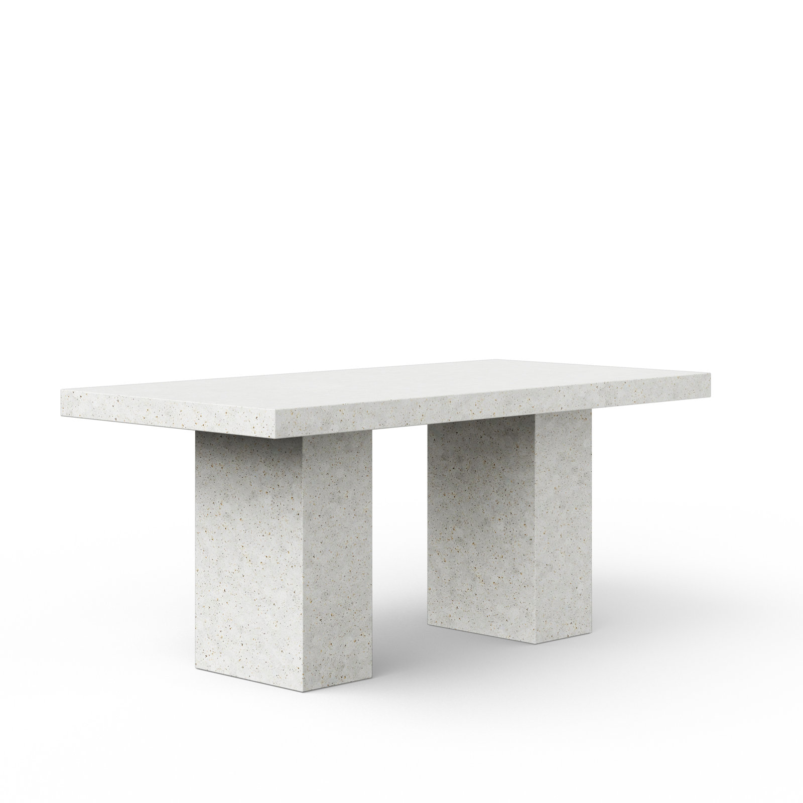 Kareen Pedestal Dining Table, Bar Table (41.75" Height), 95" L x 47" W, Ivory Terrazo