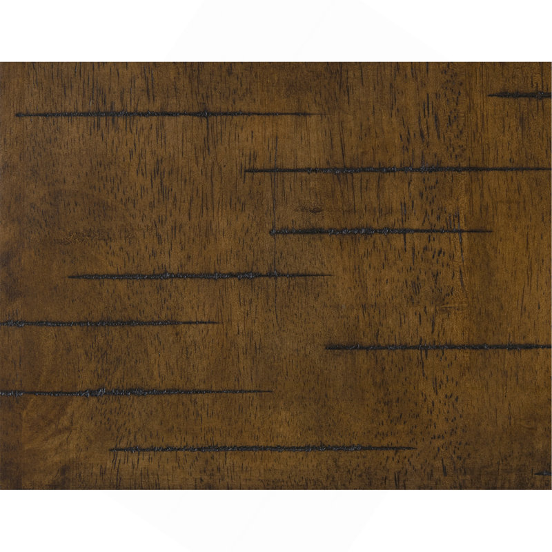 Ensemble de 2 tabourets de bar de style transitionnel, meubles en bois d'hévéa massif, Siège brun / cadre noir