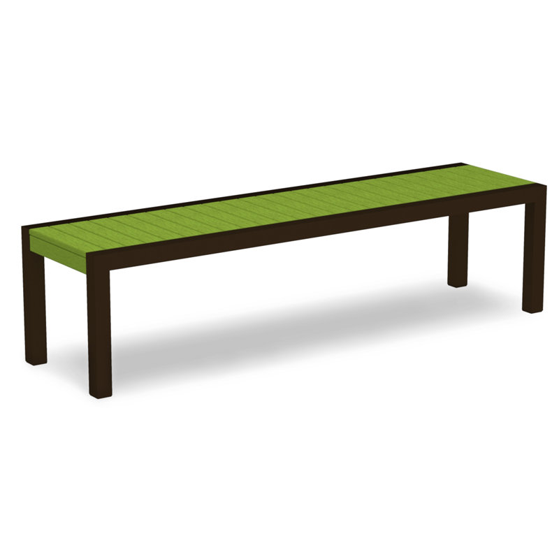Banc POLYWOOD MOD 68 ", Argent texturé, Limette