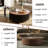 Easy Installation 35.43" Modern Round Fluted Coffee Table Set with 2 Hidden Storage Drawers, Walnut Finish Top & Tempered Glass Side Table for Living Room