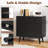 4 Drawer Dresser for Bedroom Wide Chest of Drawers with Metal Guide Rails Black-463994792