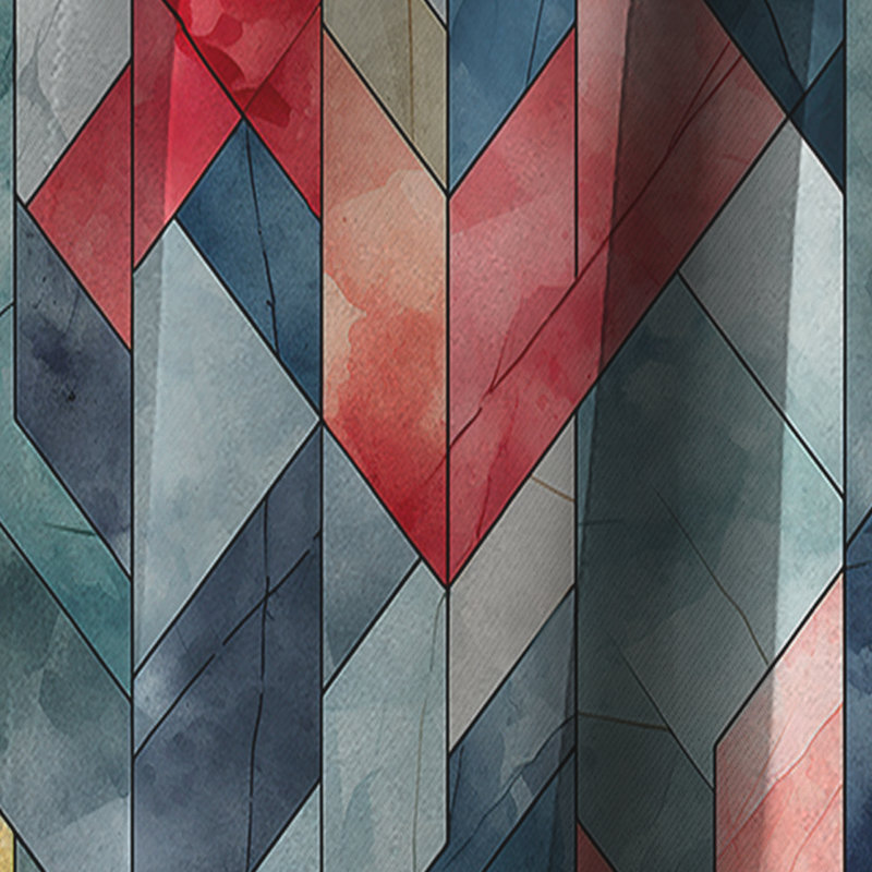 «Ethno Marble Enchantment» en géométrique - Rideau occultant en marbre abstrait - 1 panneaux, L 52 po x L 95 po