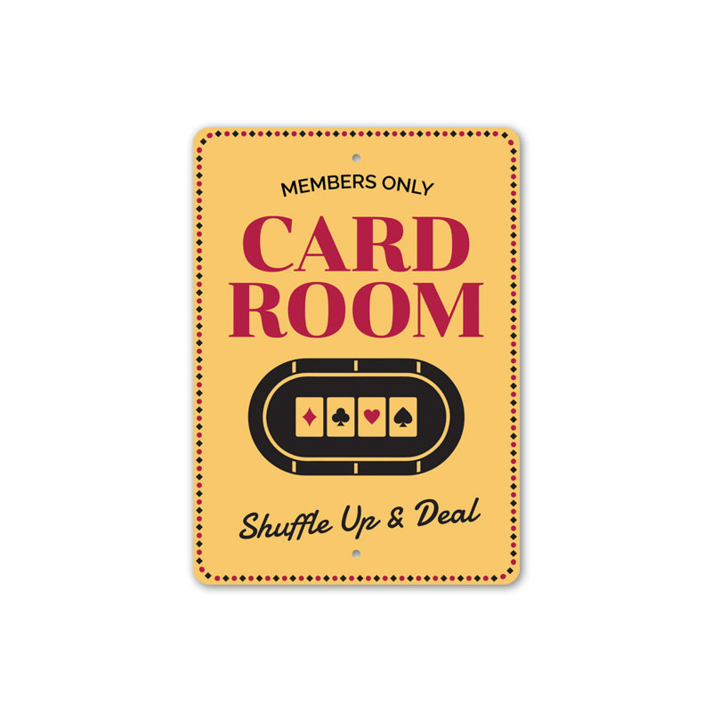 Enseigne en aluminium Card Room, H 18 po x l 12 po x P 0,06 po