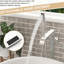 Robinet de baignoire fixé au sol en nickel brossé, double réglage de la température, technologie Splash, nickel facile à installer avec rotation du bec à 360 °, noyau rouille, douche à main incluse