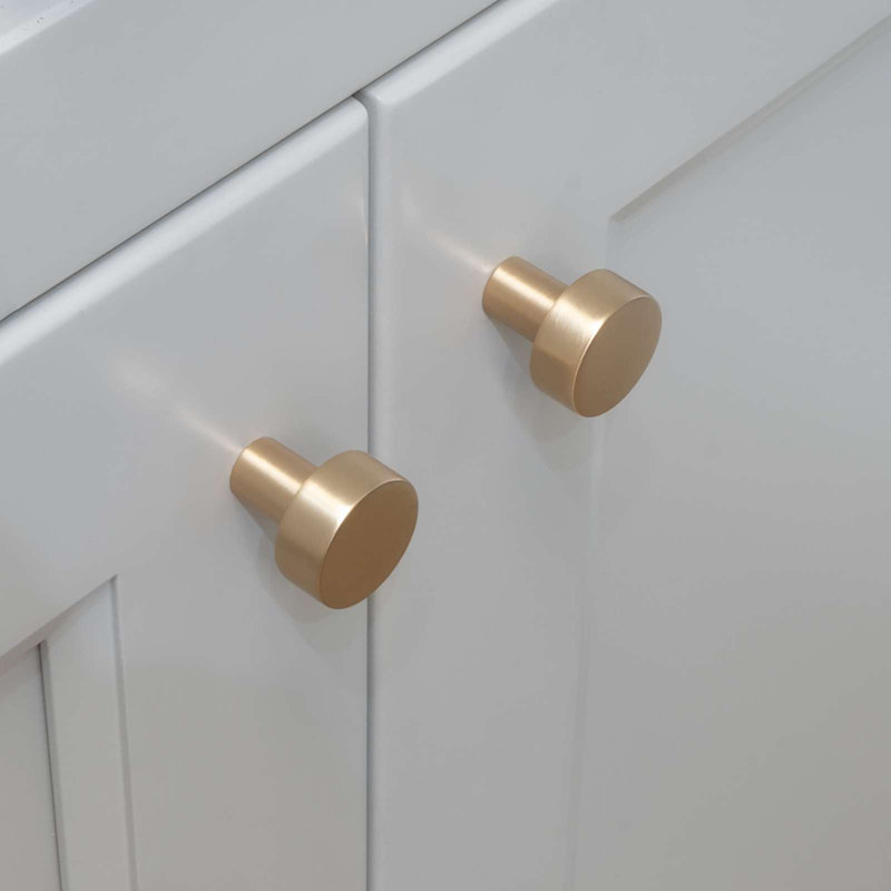Modket 1" Solid Round Knob (Set of 10), Brushed Champagne Bronze