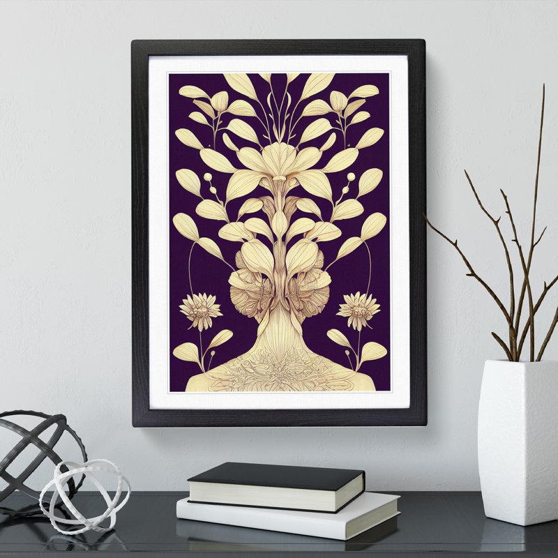 The Animated Flowers - Print, Black Framed, 64cm H x 46cm W x 2cm D, Black Framed Paper
