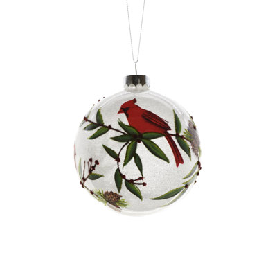 Ornement boule transparente scintillante suspendue (paquet de 2)