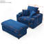 Chaise rembourrée avec repose-pieds Abegale-1025926527