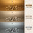 15 - Light Modern Sputnik Chandelier with Smoke Glass Shades and Adjustable Height
