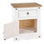Choe White wax 1 Drawer Bedside Table, End Table, Side Table, Corona Design