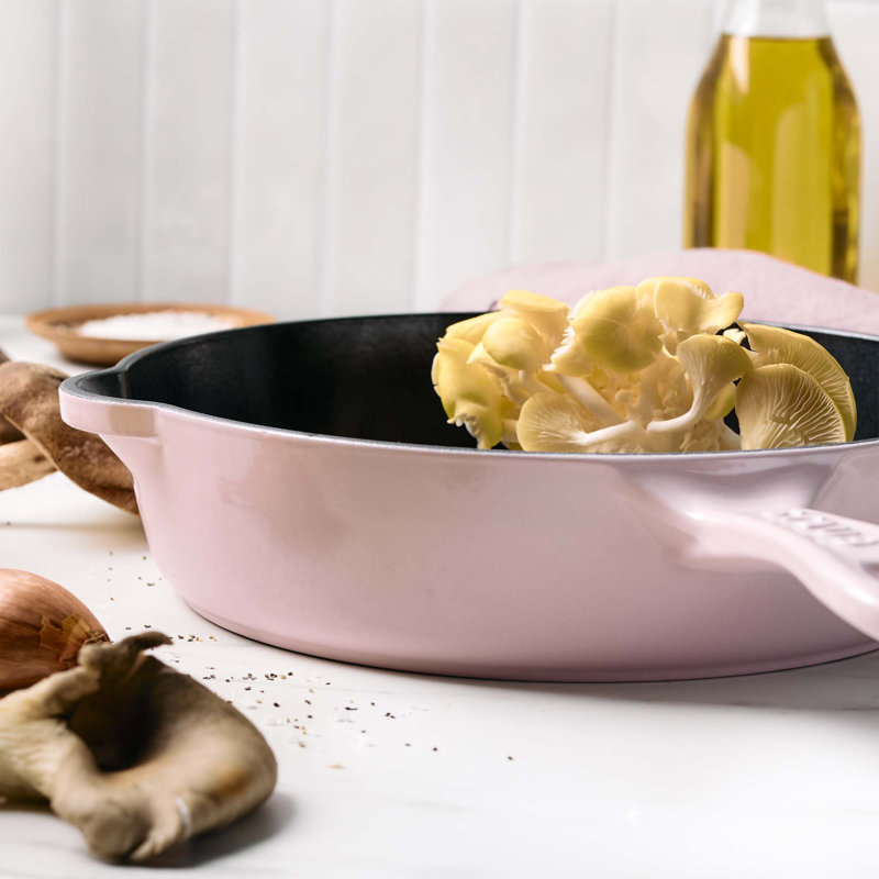 STAUB Cast Iron 11-Inch Traditional Deep Skillet - Peony Pink