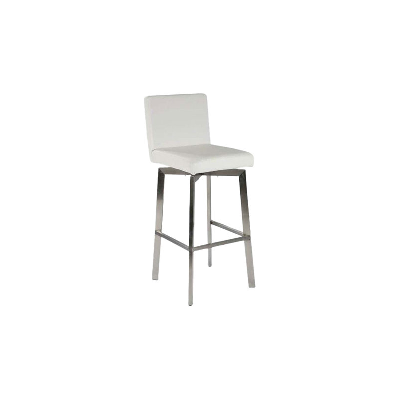 Giro 26" Swivel Bar Stool with Cushion, Counter Stool (26" Seat Height), White