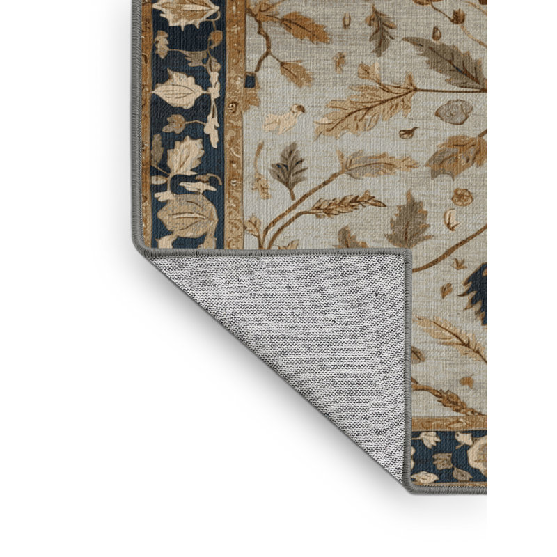 Tapis turc gris lavable à la machine, Rectangulaire 2 pi x 3 pi