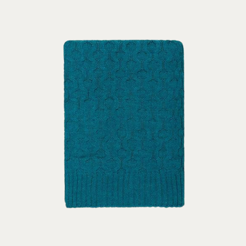 Theo Texture Alpaca Throw, Peacock