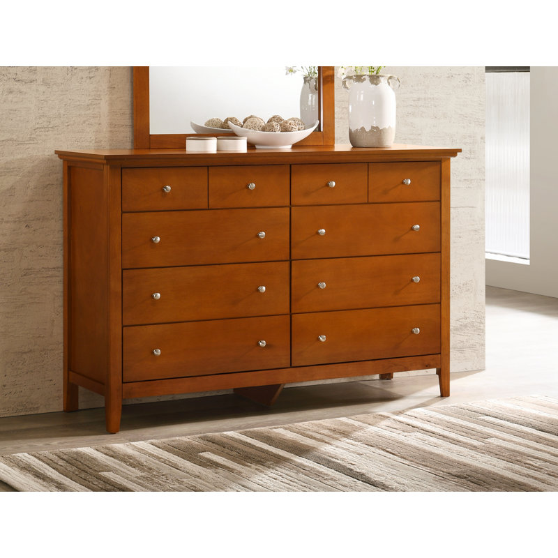 Hammond 8 Drawer 59" Double Dresser, Oak
