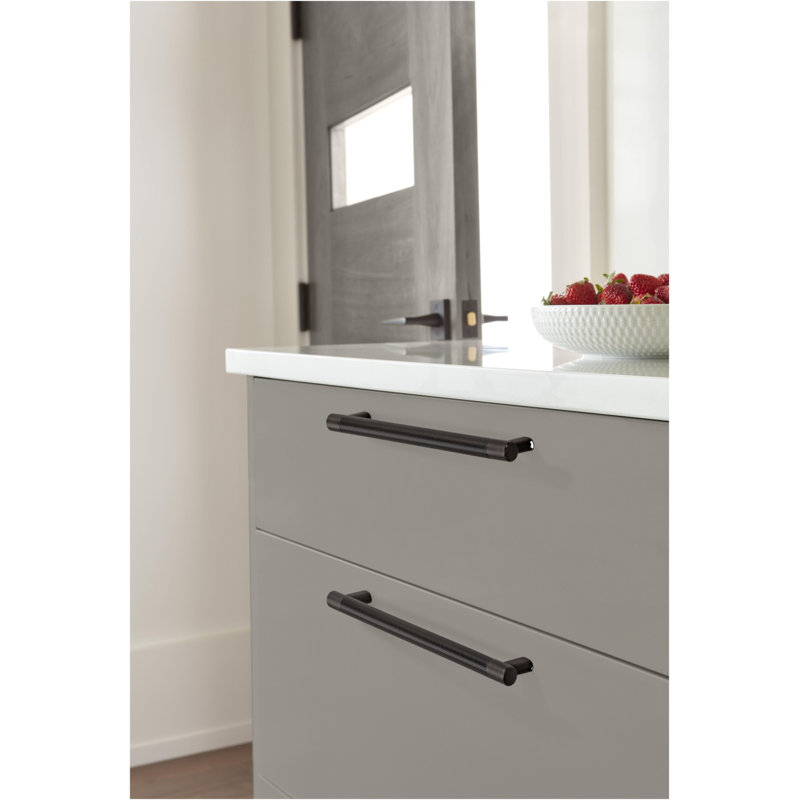 Esquire 10-1/16 inch (256mm) Centre-to-Centre Polished Nickel/Golden Champagne Cabinet Pull, Polished Nickel/Golden Champagne