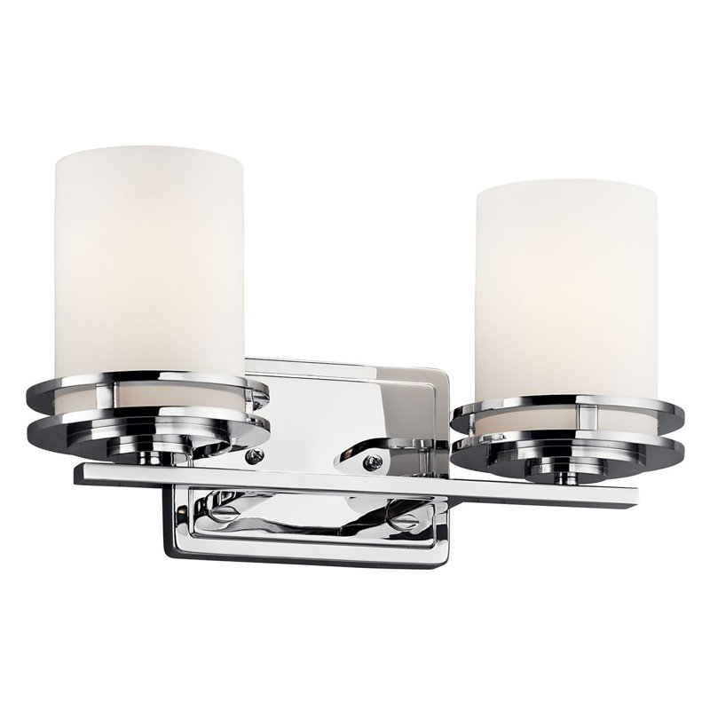 Éclairage pour salle de bain 2 lumières Hendrik, Chrome, Incandescent