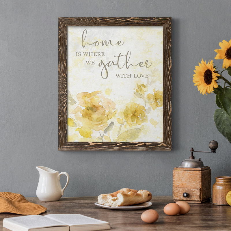 «Gather with Love», art textuel sur toile, Noyer, 44" H x 31" W x 1" D