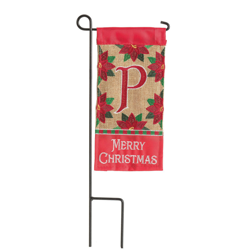  Mini drapeau de Noël Elenis monogramme 4 x 8,5