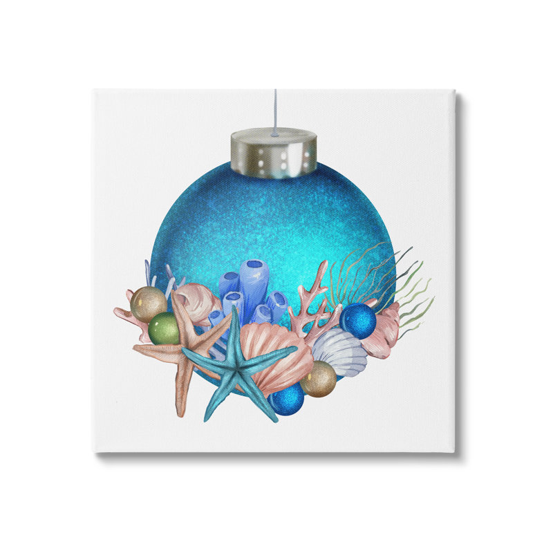 «Nautical Sea Life», ornement sur toile, H 17 po x l 17 po x P 1,5 po