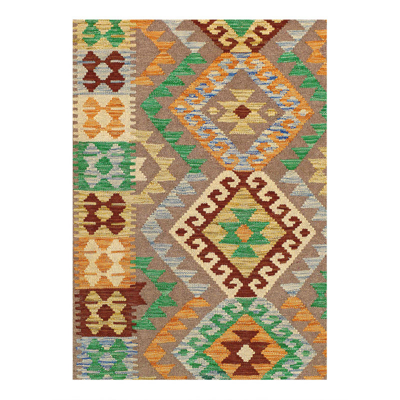 Tapis réversible en laine tissé à plat 3 pi 6 po x 5 pi Kilim