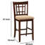 2 chaises à hauteur de comptoir, coussin rembourré brun, finition boisée, hauteur solide, assise confortable