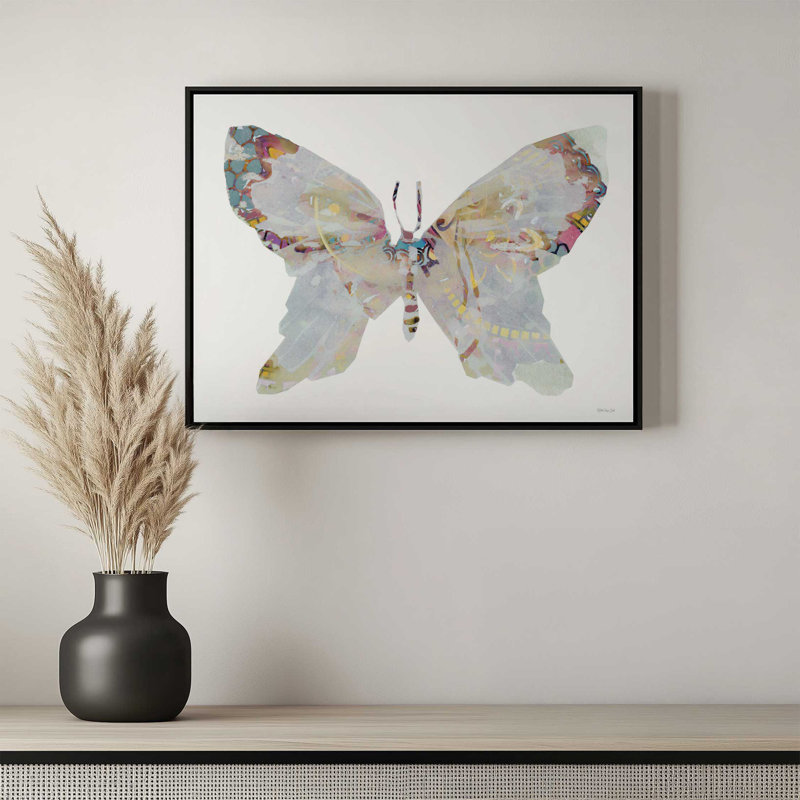 «Bejewella Butterfly 1» par Stellar Design Studio, reproduction d'art, Toile avec cadre, Blanc, L 16 po x H 12 po