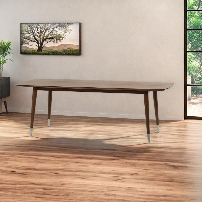 Table de salle à manger en noyer de style italien, H 29,52 po x L 86,61 po x l 37,79 po