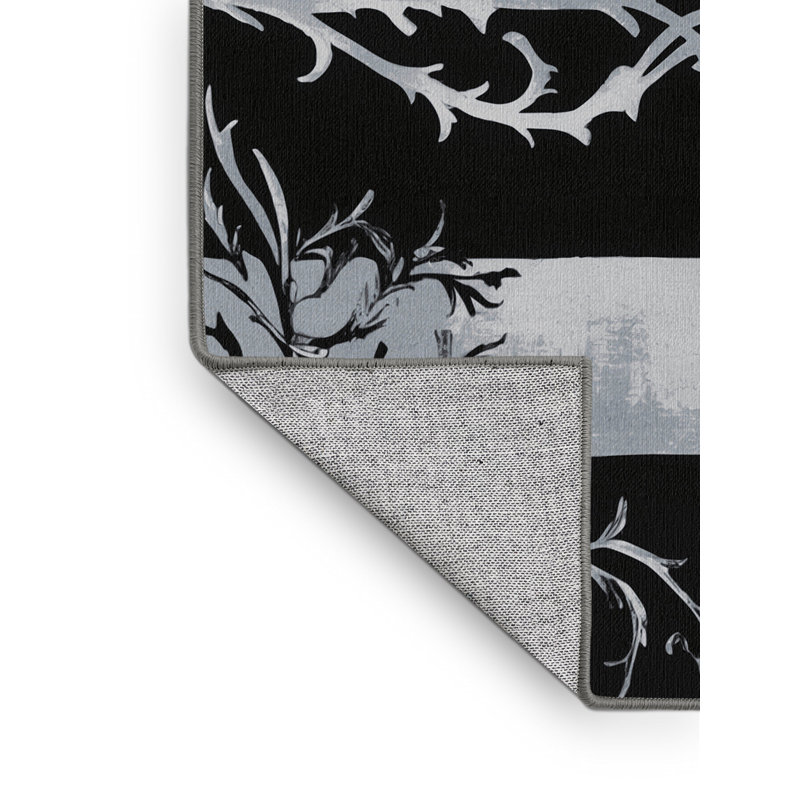 Tapis noir Dahlia, Rectangulaire 2 pi x 3 pi