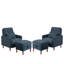 Upholstered Armchair with Footstool-709766314
