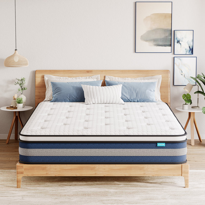 Matelas en mousse à mémoire de forme hybride mi-ferme 10 po / 12 po pour soulager la pression, Lit simple, 10"