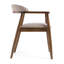 Cohen - Chaise de salle à manger en tissu brun clair de style Mid-Century moderne et noyer