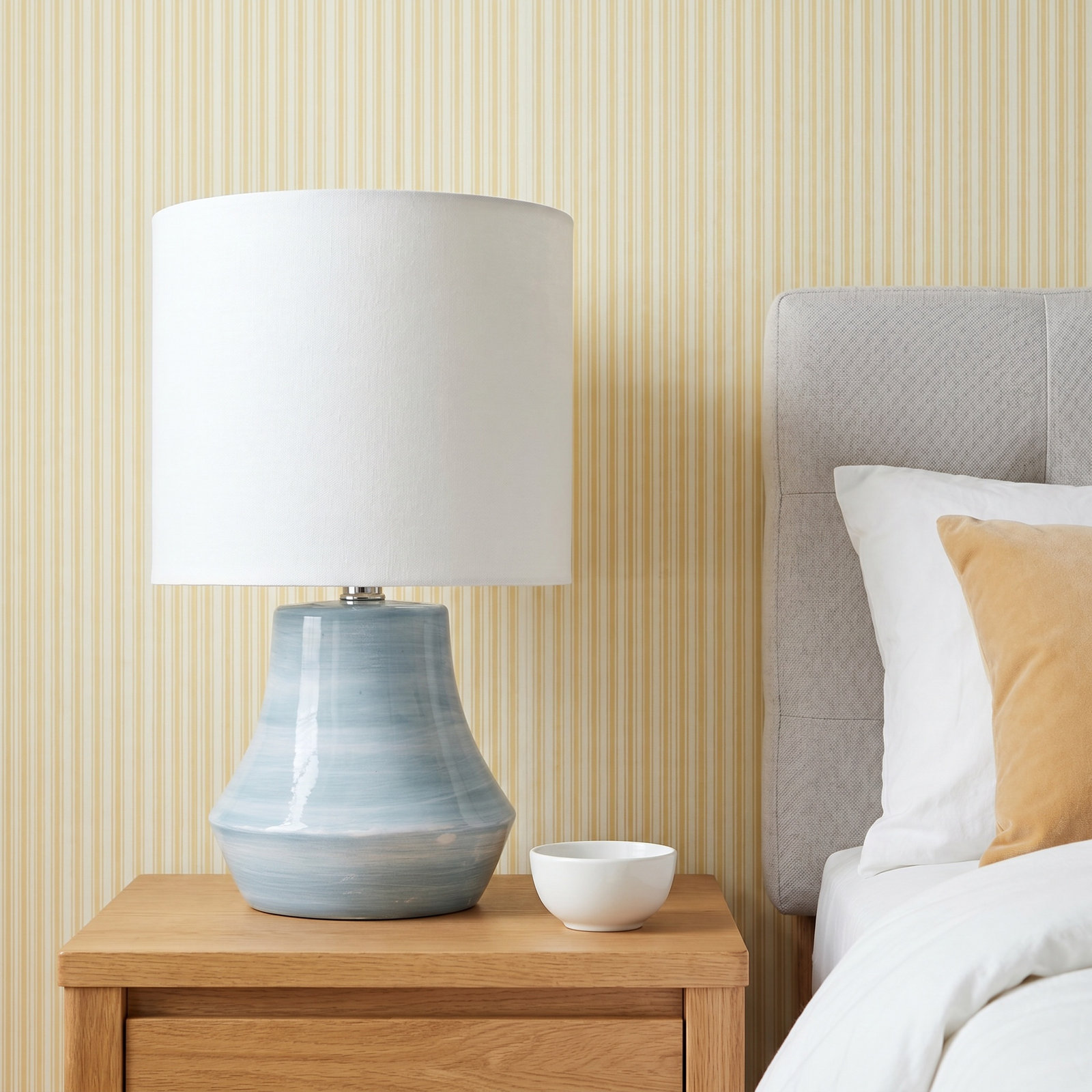 Foothills Fabric Table Lamp, Blue