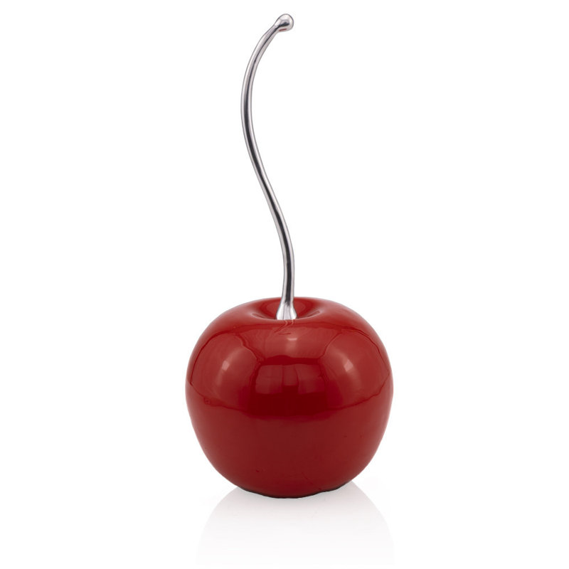 21" Red And Silver Enamel Cherry Sculpture