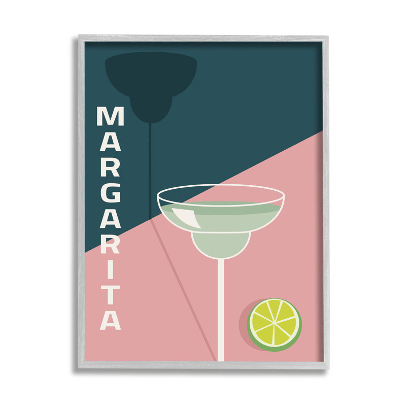 «Modern Margarita Blocked Citrus Contemporary Cocktail» par Birch & Ink, reproduction d'art graphique sur bois flottant