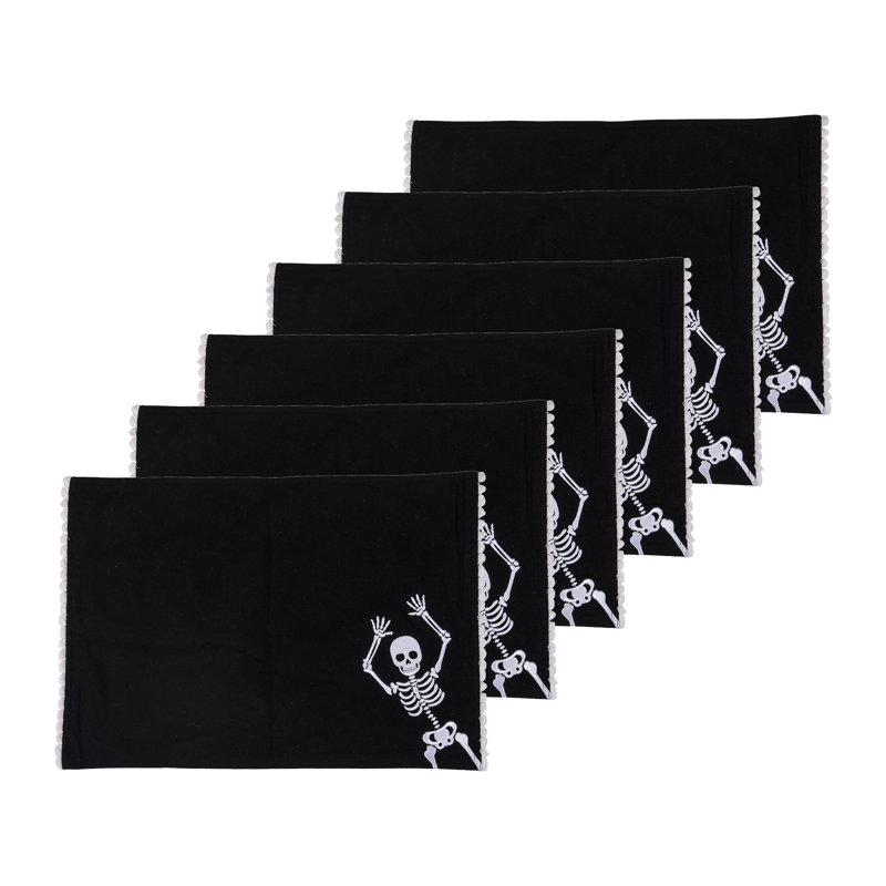 Ensemble de 6 napperons Skull Dance Halloween