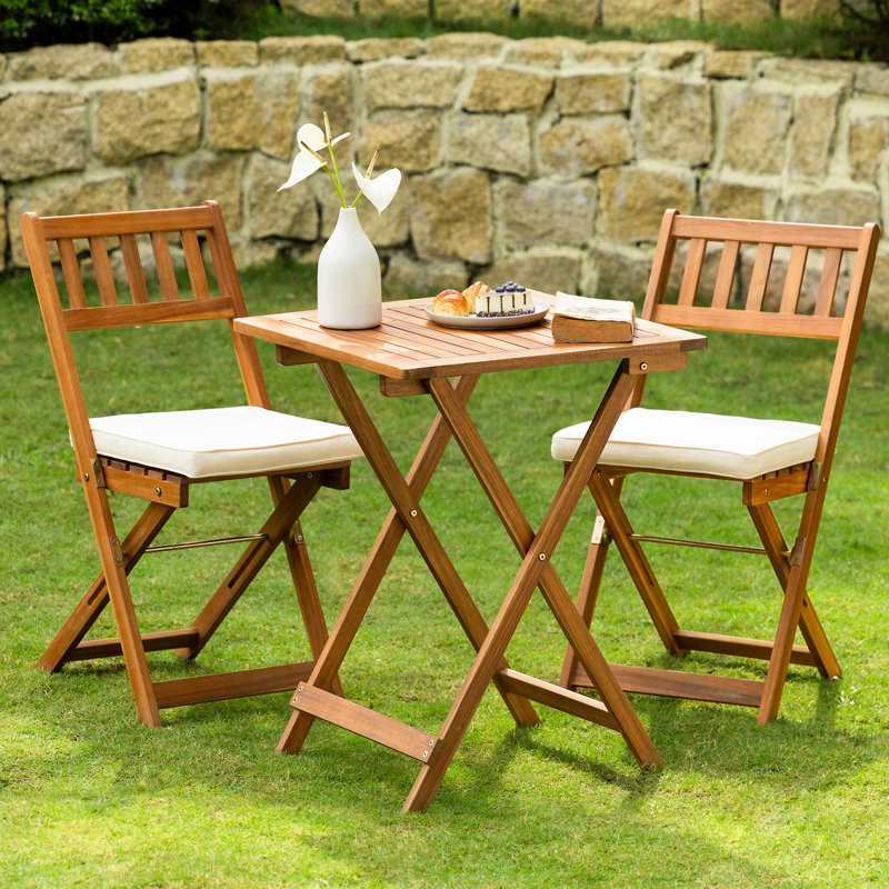 Serene 2-Person Square Patio Dining Set with Cushions: Heavy Duty and Easy Assembly
