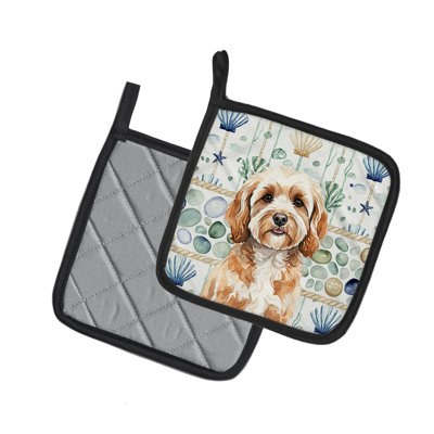 Paire de poignées en verre Cavapoo Coastal Sea