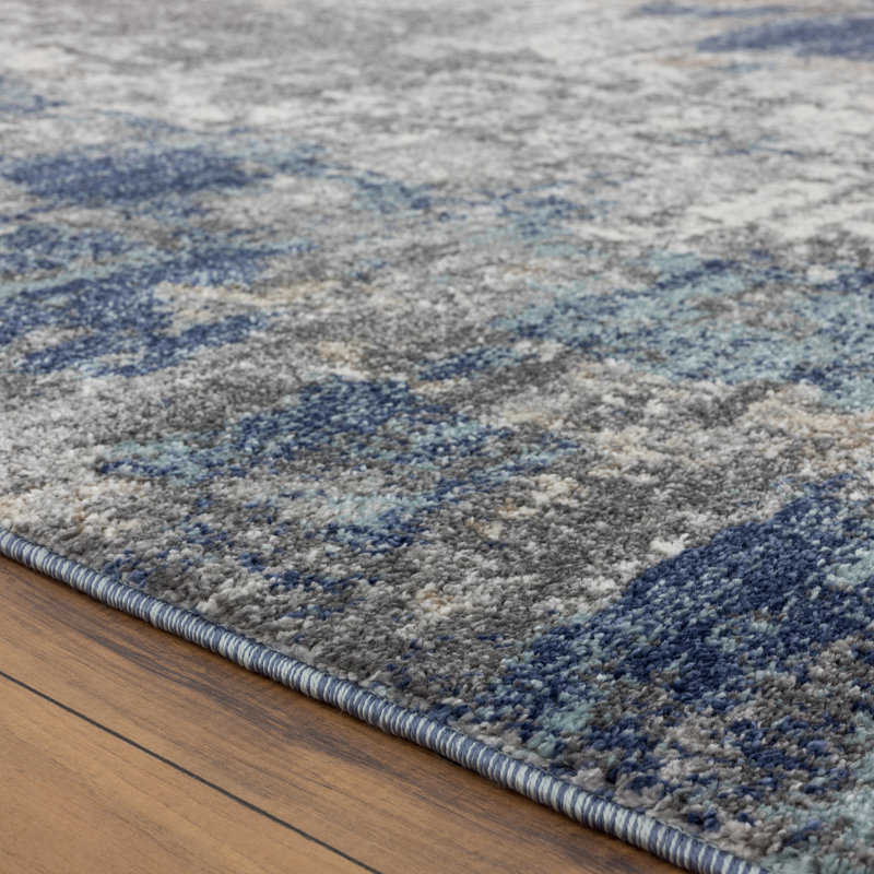 Luxe Weavers Euston Collection 7679 Dark Blue-Light Blue 2x3 Modern Abstract Area Rug